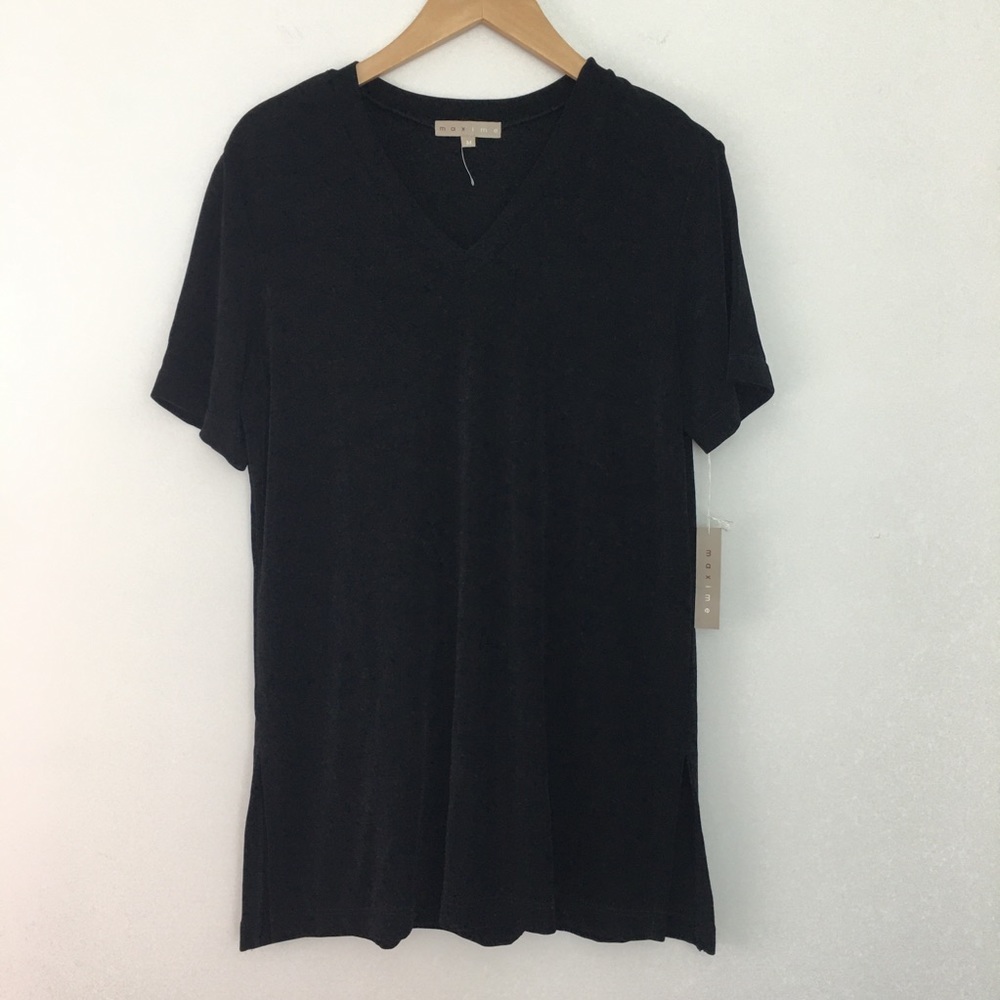 Maxime Slinky Short Sleeve V-Neck Tunic